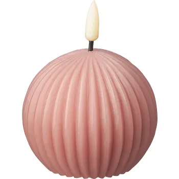 LED boll Rille dusty pink H7cm.