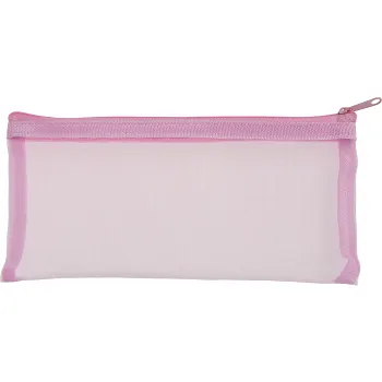 Pennfodral mesh rosa 20x10 cm.