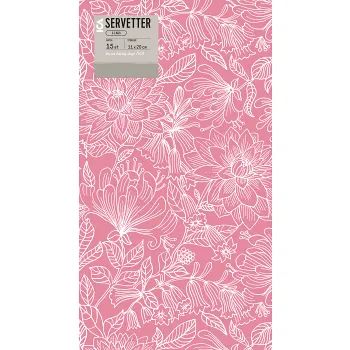Servett Flow Dusty pink 11x20cm 15-p ICA.