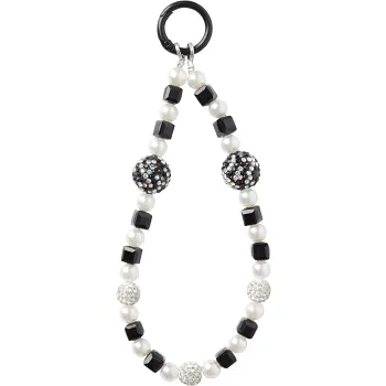 Mobilsmycke Svart/vit bling.