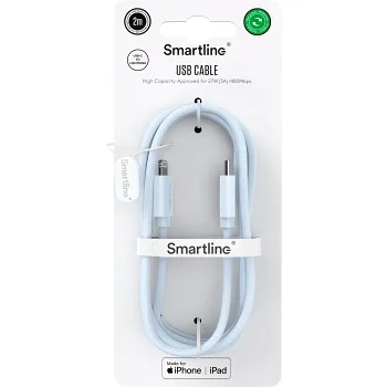 USB-C till Lightning 2m blå Smartline.