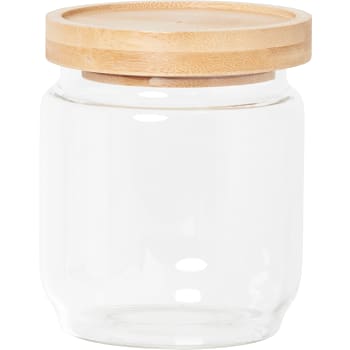 Glasburk med bambulock 10cm Zeline