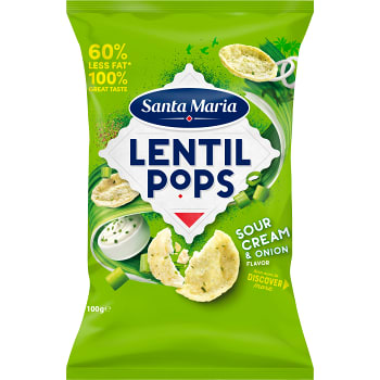 Chips Lentil Pops Sourcream &amp; Onion 100g Santa Maria