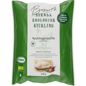 Kycklingbröstfilé med skinn Fryst Ekologisk 250g Kronfågel Bosarp