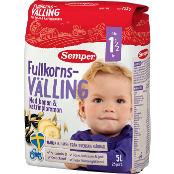 Fullkornsvälling Banan & katrinplommon Från 1,5år 5l Semper
