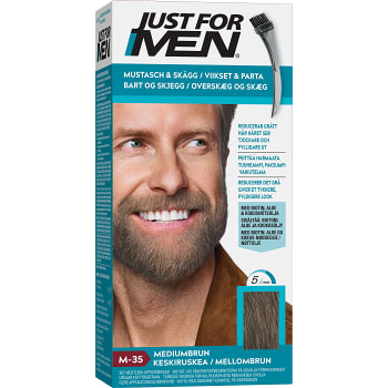 Mustasch &amp; skäggfärg Medium brun 1-p Just for men