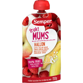 Fruktmums Äpple hallon & banan Från 6m 110g Semper