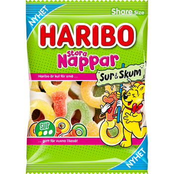 Stora Nappar Sur &amp; Skum 150g Haribo