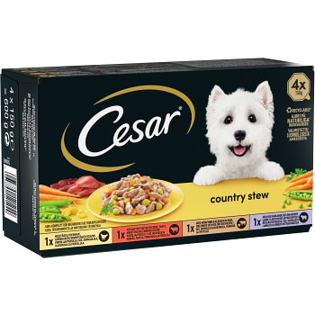Hundmat Våtfoder Blandade Smaker 4-p 600g Cesar