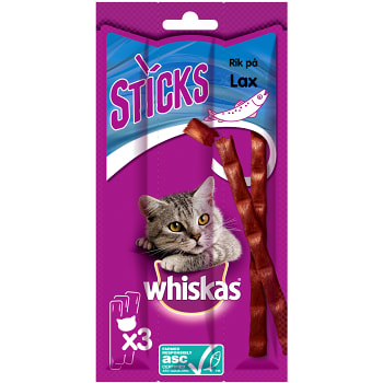 Kattgodis Sticks Lax 3-p Miljömärkt Whiskas