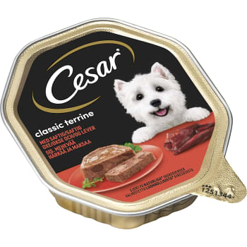 Hundmat classic terrine Oxkött & Lever 150g Cesar