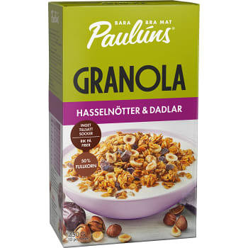 Granola Hasseln&amp;Dadlar 450g Pauluns