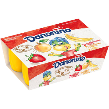 Fruktkvarg Jordgubb Aprikos Banan 6-p 300g Danonino
