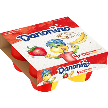 Fruktkvarg Jordgubb Banan 4-p 380g Danonino