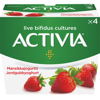 Yoghurt Jordgubb 125g 4-p Activia