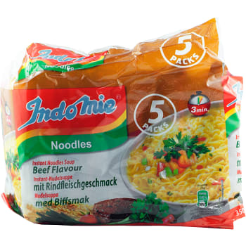 Snabbnudlar Biff 5-p 350g Indomie