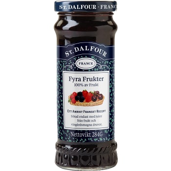 Marmelad Fyra frukter utan tillsatt socker 284g St.Dalfour