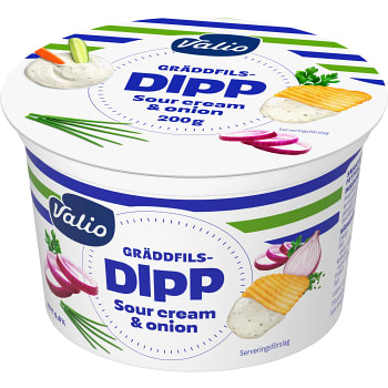 Gräddfilsdipp Sour cream &amp; Onion 200g Valio