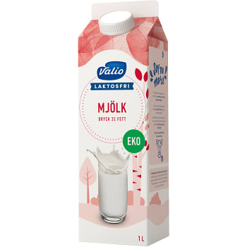 Mjölkdryck Laktosfri 3% Ekologisk 1L Valio Eila