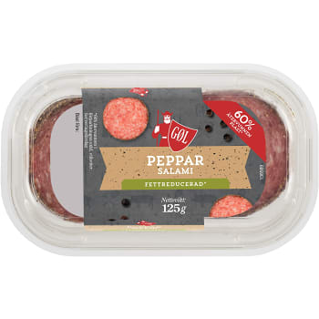 Pepparsalami skivad Fettsnål 125g Göl Pölser