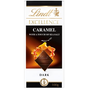 Chokladkaka EXCELLENCE Karamell Havssalt Mörk 100g Lindt