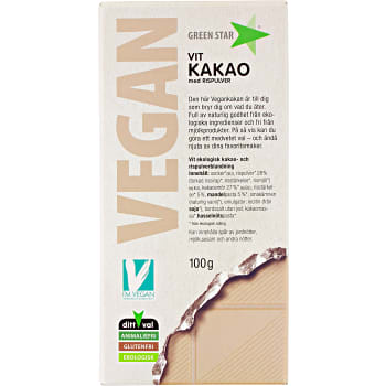 Choklad vit vegan Ekologisk 100g Greenstar