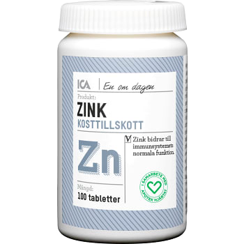Zink Kosttillskott 100st ICA Hjärtat