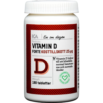 Kosttillskott Vitamin D Forte 180-p ICA Hjärtat