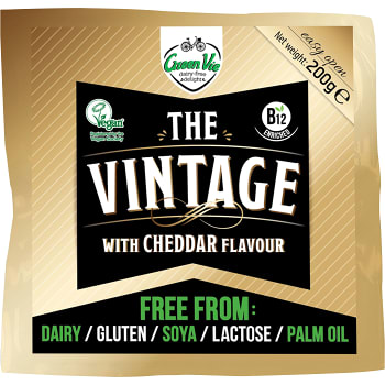 Cheddar Vintage Vegansk 200g Green Vie
