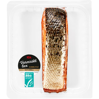 Lax varmrökt dubbelfilé ca 300g Miljömärkt ICA