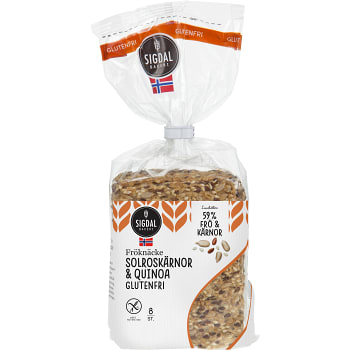 Fröknäcke Solroskärnor &amp; Quinoa Glutenfri 190g Sigdal Bakeri