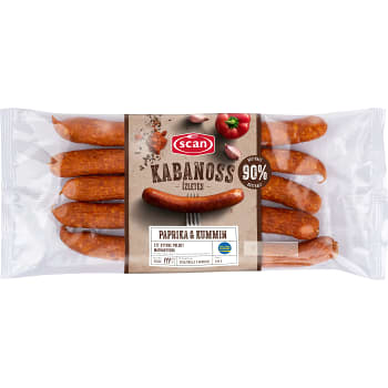Kabanoss Ízletes Paprika &amp; Kummin 90% Kötthalt 240g Scan