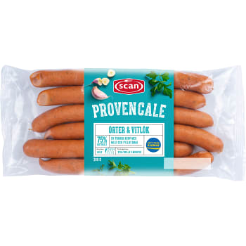 Korv Provencale Örter &amp; Vitlök 75% Kötthalt 300g Scan