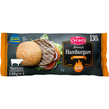 Hamburgare ostekt 130g 4-p Scan
