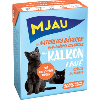 Kattmat Paté med kalkon 370g Mjau