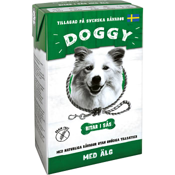 Hundmat blöt Bitar i sås med älg 475gr Doggy