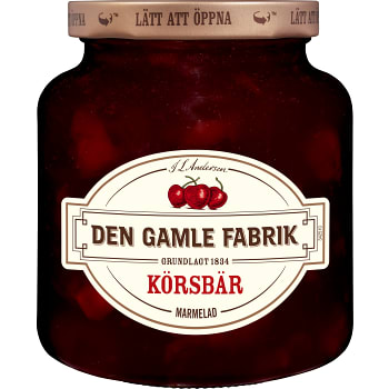 Körsbärsmarmelad 380g Den Gamle Fabrik