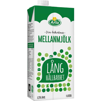 Mellanmjölk Lång hållbarhet 1,5% 1l Arla