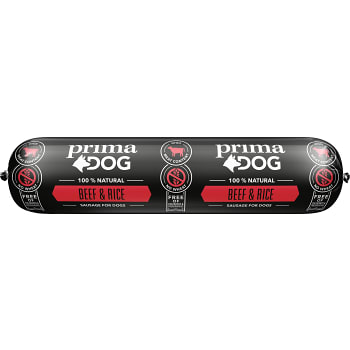 Köttkorv Beef &amp; rice 800g Primadog