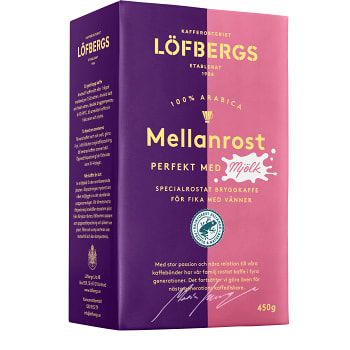 Bryggkaffe Mellanrost perfekt med mjölk 450g Löfbergs