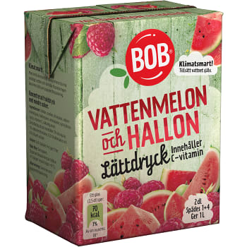 Lättdryck Vattenmelon &amp; hallon Koncentrat 2dl BOB