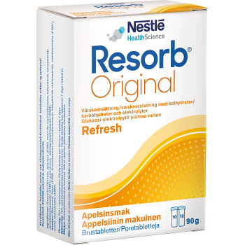 Vätskeersättning Apelsinsmak Brustablett 90g 20-p Resorb