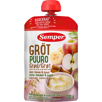 Gröt Äpple & kanel Från 6m 120g Semper
