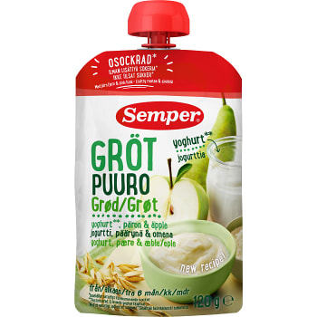 Mellanmål Gröt Yoghurt Äpple & päron 120g Semper