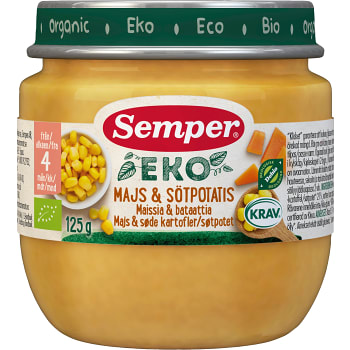 Majs och sötpotatis Från 4m 125g KRAV Semper