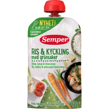 Ris & kyckling från 6m 120g Semper