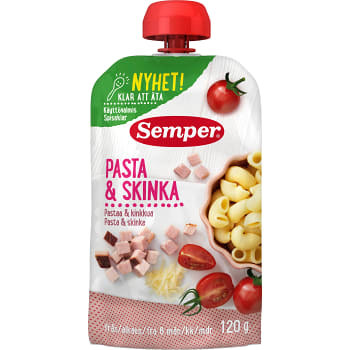 Barnmat Pasta & skinka 120g Semper
