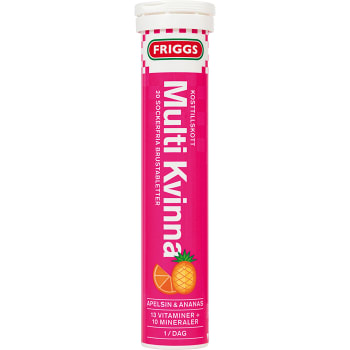 Brusttablett Multi Kvinna Apelsin &amp; Ananas Sockerfri 20-p 1000mg Friggs
