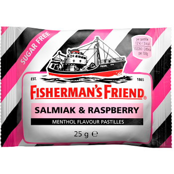 Halstablett Lakrits/Hallon Sockerfri 25g Fisherman´s Friend