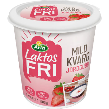 Kvarg Mild Jordgubb Laktosfri 1000g Arla